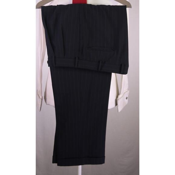 Brooks Brothers Navy Blue Chalkstripe 2-Btn Wool Stretch Suit 41L - Picture 9 of 9